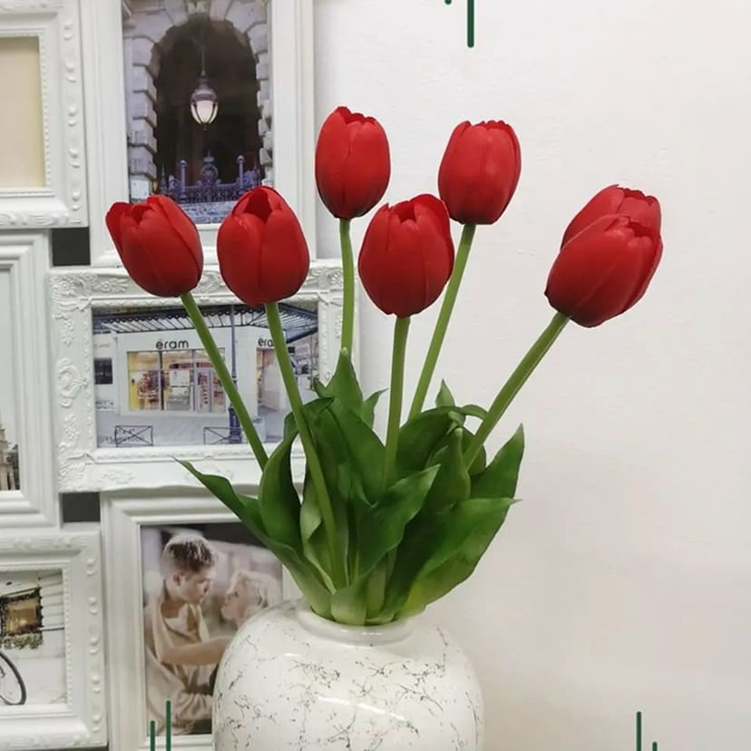 Искусственные цветы в Калуге | Цветы искусственные «Тюльпаны», красные, букет