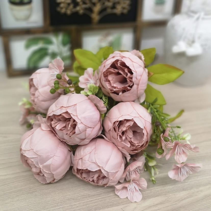 Искусственные цветы в Калуге | Цветы искусственные «Пионы», розовый, винтаж, букет