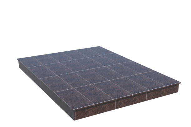 Площадки на могилу в Калуге | Площадка с вертикальной (15 см) облицовкой Дымовским гранитом