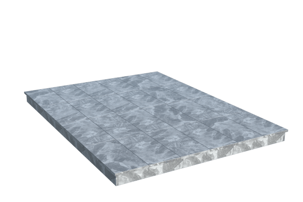 Площадки на могилу в Калуге | Площадка с вертикальной (10 см) мраморной облицовкой