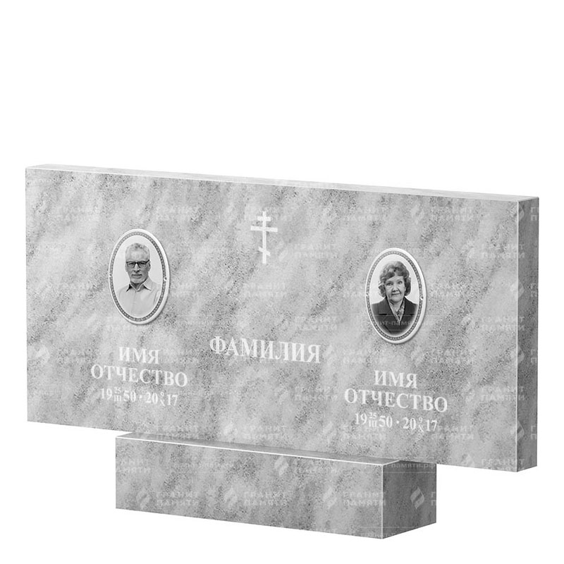 Памятники из мрамора в Калуге | Двойной мраморный памятник, прямой