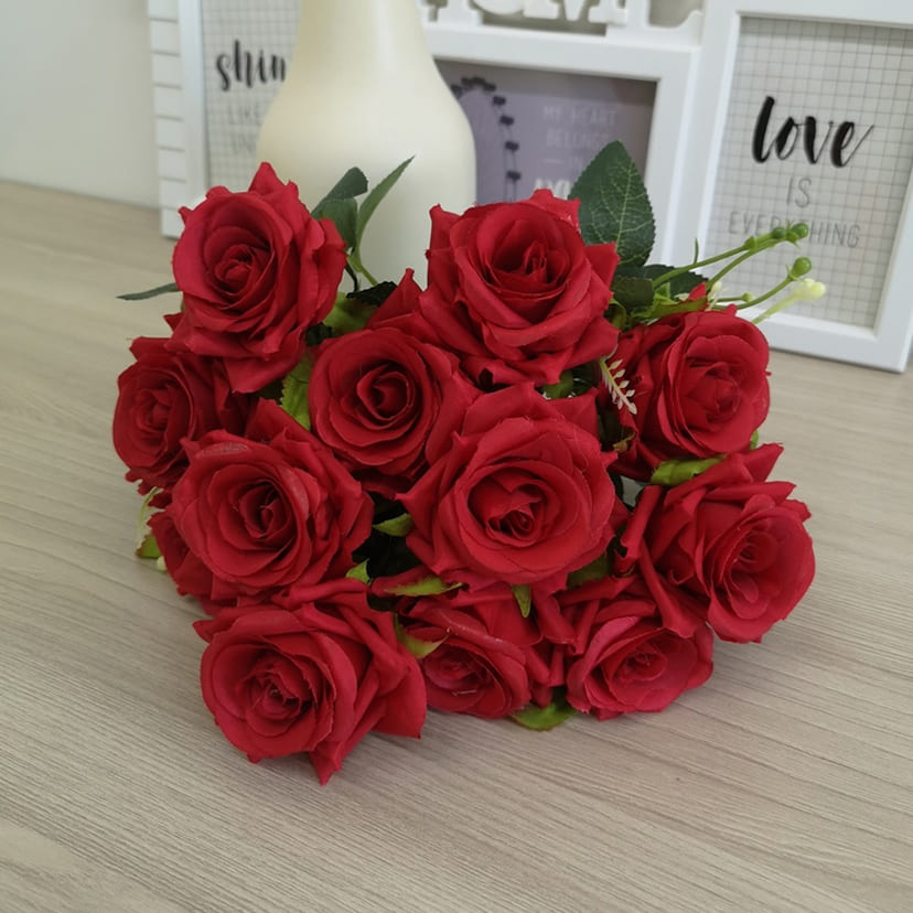 Искусственные цветы в Калуге | Цветы искусственные «Розы острые», красные, букет