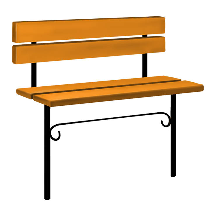 Металлические оградки, столы, скамейки в Калуге | Скамейка №4 со спинкой