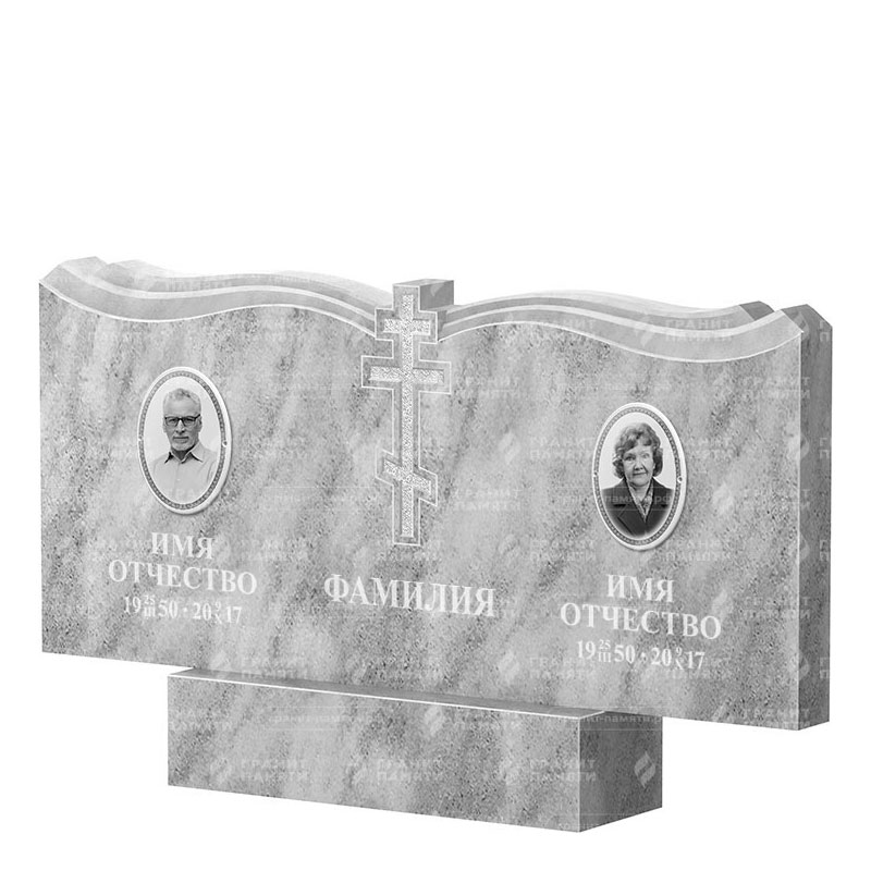 Памятники из мрамора в Калуге | Двойной мраморный памятник ФМ-262