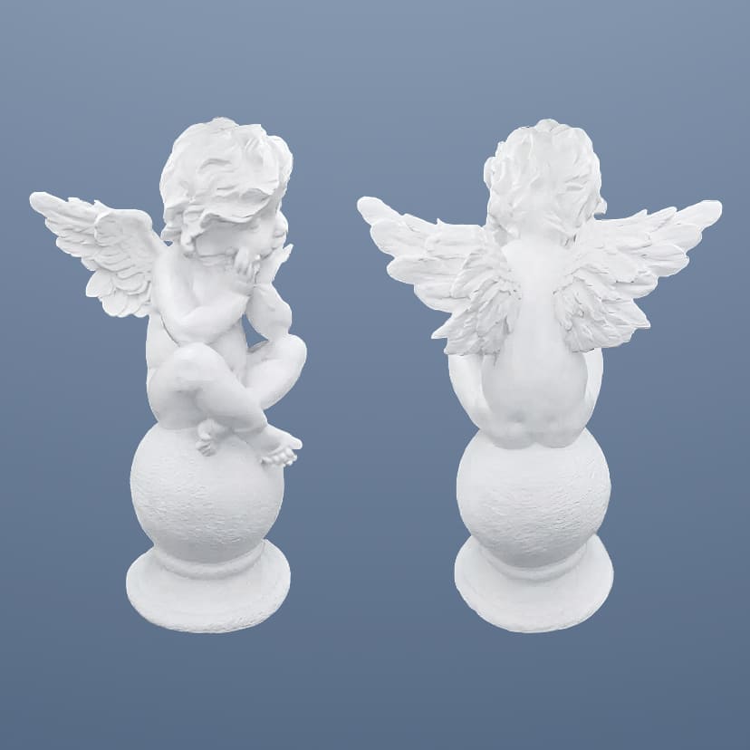 Скульптуры из искусственного мрамора в Калуге | Скульптура ангел на шаре №1