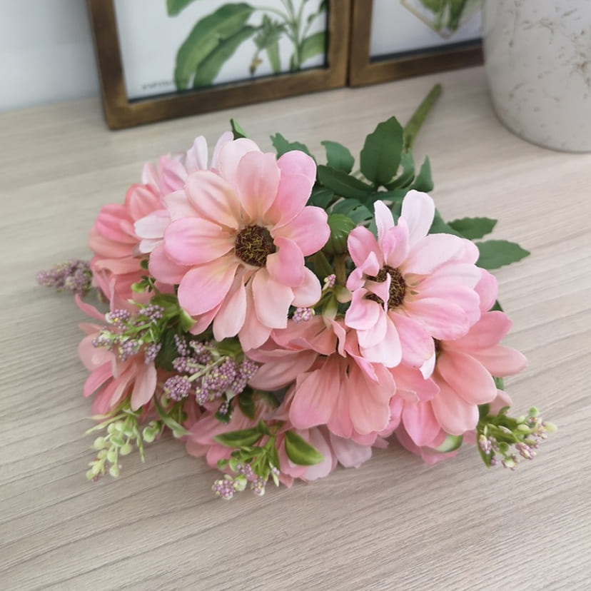 Искусственные цветы в Калуге | Цветы искусственные «Ромашки с бутонами», розовые, букет