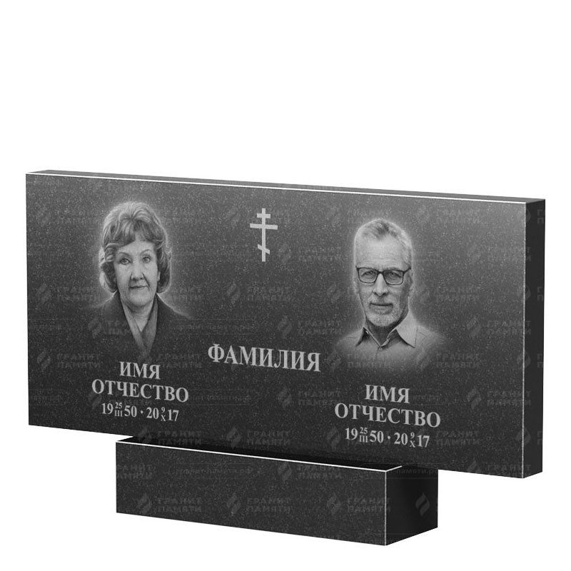 Памятники из гранита двойные в Калуге | Двойной гранитный памятник, прямой