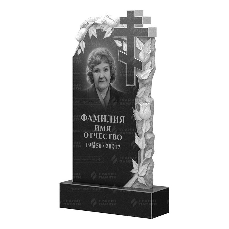 Памятники из гранита с цветами в Калуге | Гранитный памятник ФГ-088