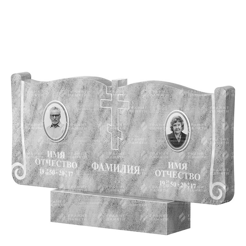 Памятники из мрамора в Калуге | Двойной мраморный памятник ФМ-263