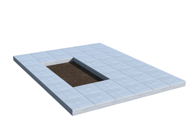 Площадки на могилу в Калуге | Площадка с тротуарной плиткой (под цветник)