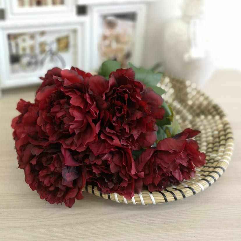 Искусственные цветы в Калуге | Цветы искусственные «Пионы», бордовые, букет