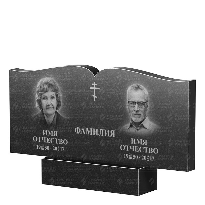 Гранитные памятники в Калуге | Двойной гранитный памятник ФГ-259