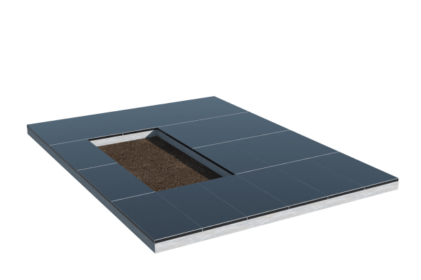 Площадки на могилу в Калуге | Площадка с облицовкой гранитом Габбро (под цветник)