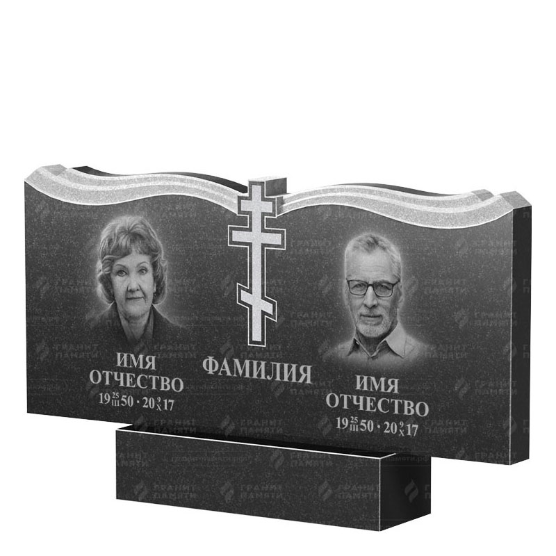 Гранитные памятники в Калуге | Двойной гранитный памятник ФГ-262