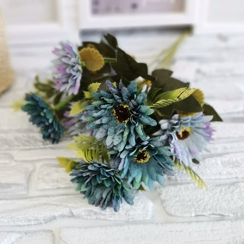 Искусственные цветы в Калуге | Цветы искусственные «Ромашки», фиолетово-голубые, букет