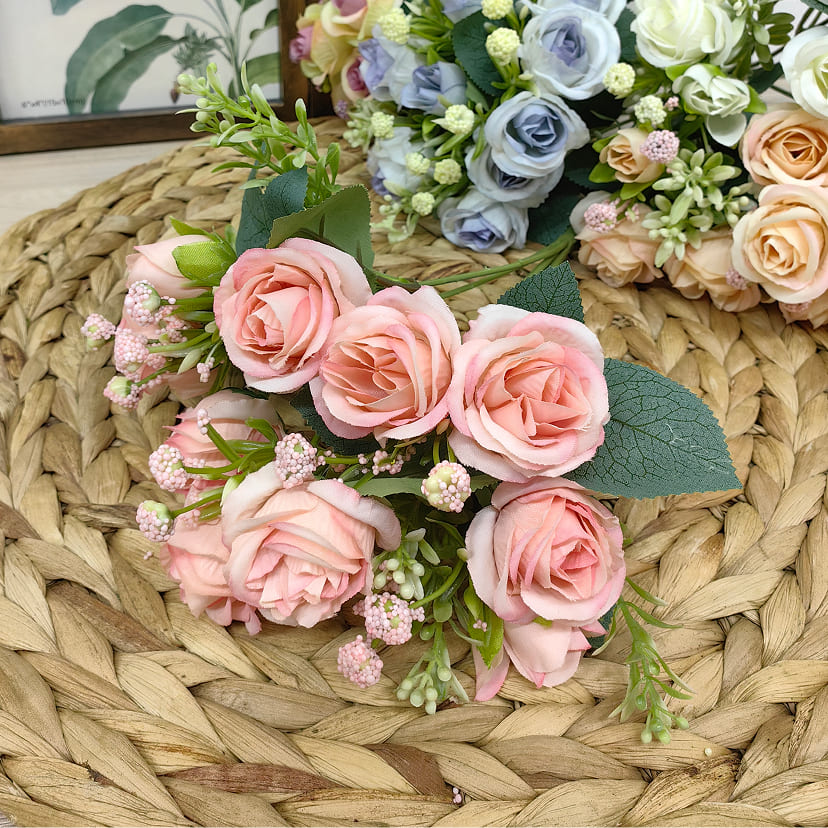 Искусственные цветы в Калуге | Цветы искусственные «Розы», нежно-розовые, букет
