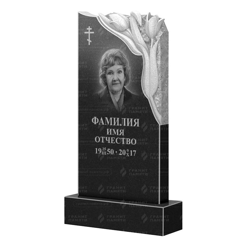 Памятники из гранита с цветами в Калуге | Гранитный памятник ФГ-113