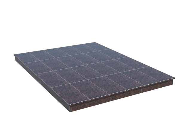 Площадки на могилу в Калуге | Площадка с вертикальной (10 см) облицовкой Дымовским гранитом